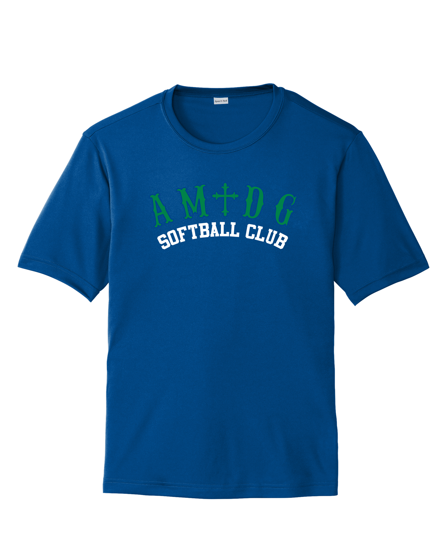 AMDG Softball- Men's Competitor Tee - AMDG center chest Curved Logo | T-Shirt