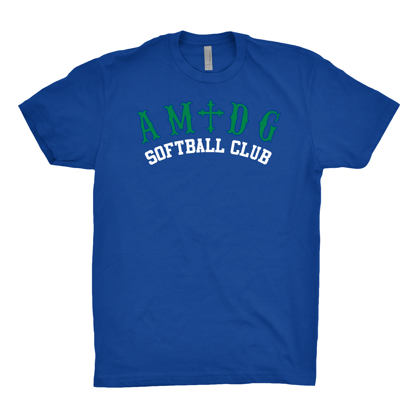 AMDG Softball- Unisex Cotton - Curved Logo | T-Shirt