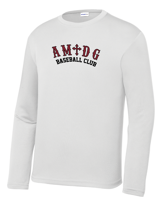 AMDG Baseball- Youth Long Sleeve Competitor- AMDG Curve Text | Tee