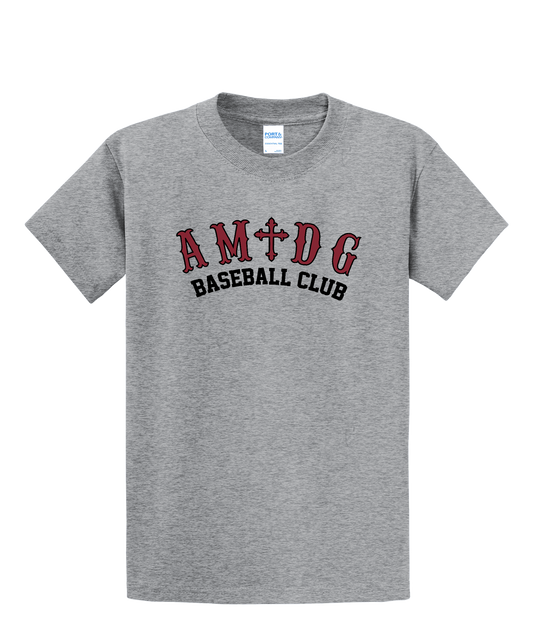 AMDG Baseball - Men's Short Sleeve Core Cotton -AMDG Curve Text | Tee