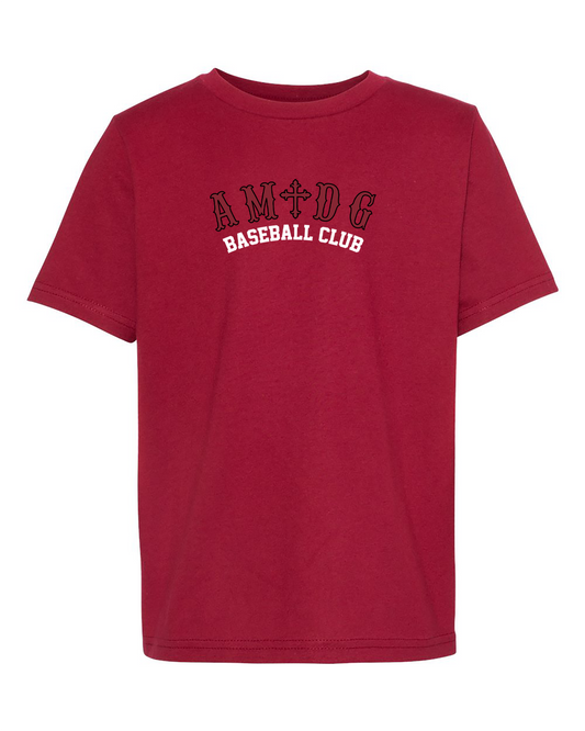 AMDG Baseball - Youth Cotton - AMDG Curve Text | Tee