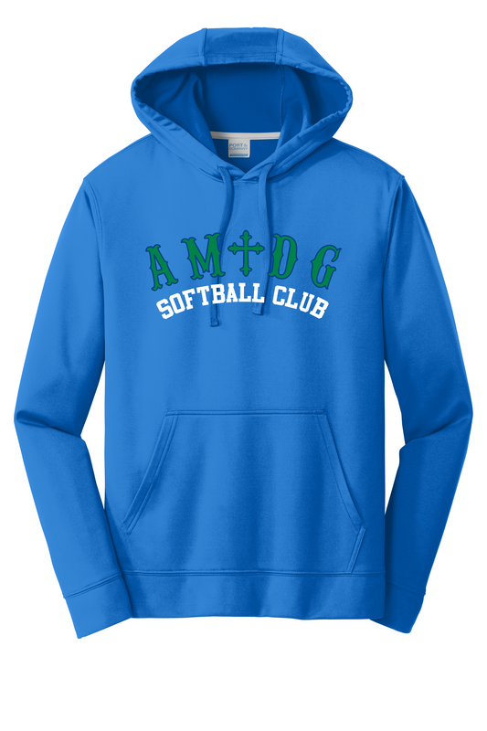 AMDG Softball- Unisex Performance Pullover - AMDG Curve Text | Hoodie