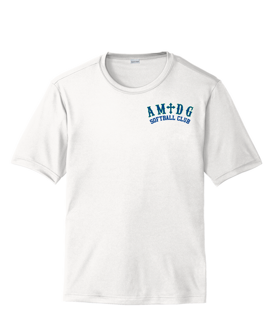 AMDG Softball- Men's Competitor Tee - AMDG left chest Curved Logo | T-Shirt